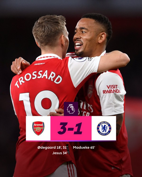 Vòng 34 Ngoại hạng Anh – Arsenal thắng dễ Chelsea, đòi lại ngôi đầu