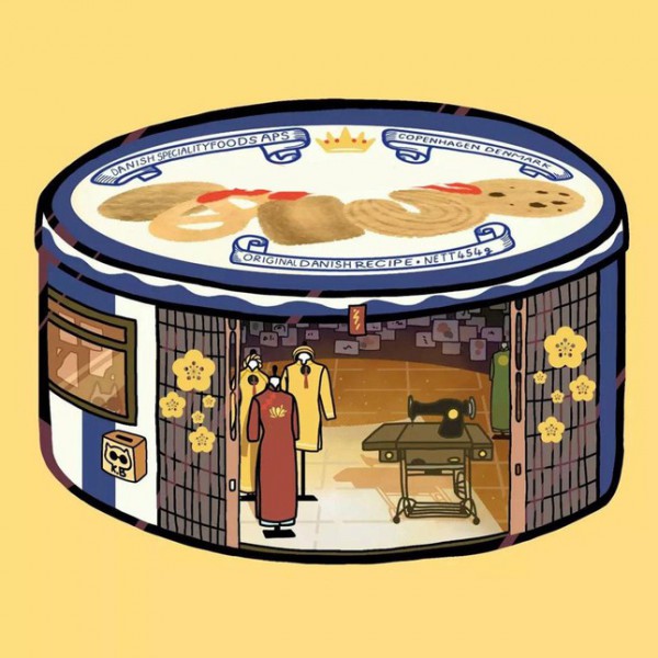 Tranh vẽ "Phố Trong Hộp" của họa sĩ Gen Z: Thu nhỏ cả thế giới vừa bằng lon sữa, hộp bánh