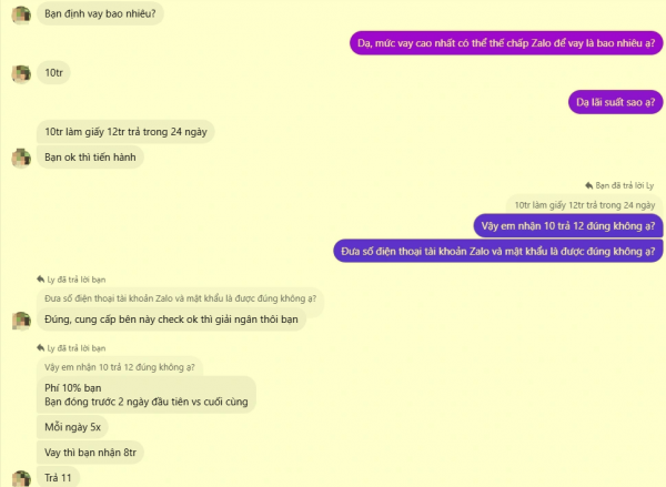 'Cắm' cả tài khoản Facebook, Zalo cá nhân để… vay tiền 'Cắm' cả tài khoản Facebook, Zalo cá nhân để… vay tiền