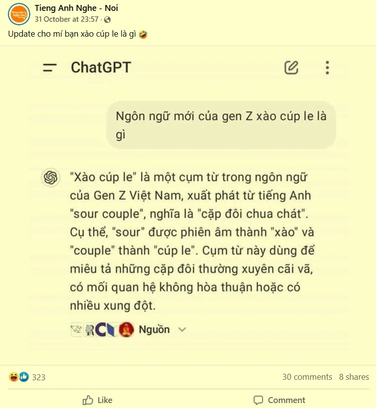 'Xào cúp le' mà giới trẻ đang sử dụng có nghĩa là gì?