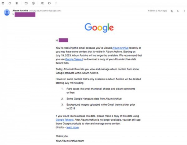 Google sắp xóa album ảnh lưu trữ