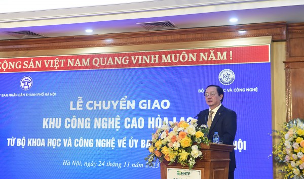 Chuyển giao Khu Công nghệ cao Hòa Lạc về UBND TP Hà Nội quản lý