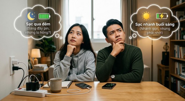 Sạc qua đêm hay sạc nhanh mỗi sáng sẽ tốt cho pin điện thoại?
