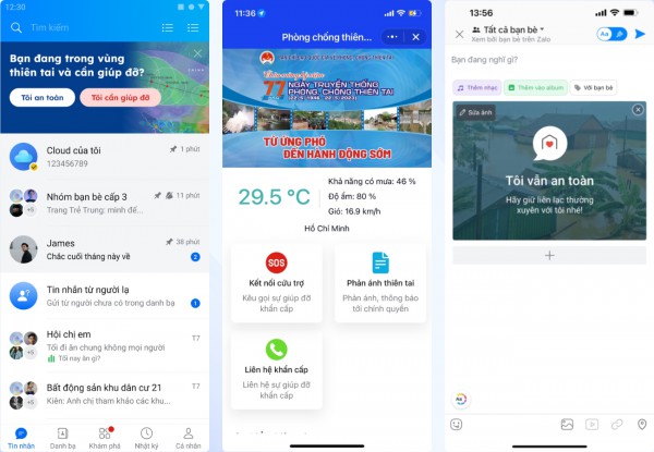 Zalo khởi động lại tính năng tìm kiếm trợ giúp khẩn giữa bão Talim
