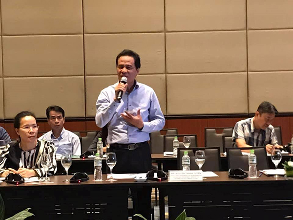 Ông Trần Văn Úy, Chủ tịch VNPayTV , Tổng giám đốc SCTV phát biểu tại Hội thảo sáng ngày 14/5/2019.