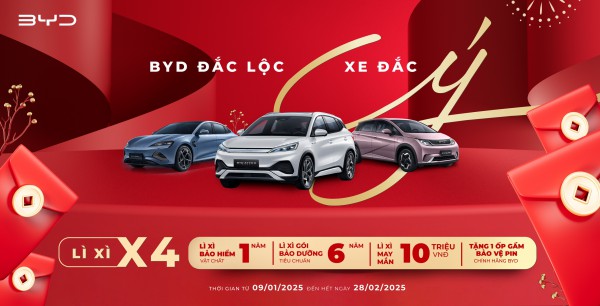 BYD tặng loạt ưu đãi cho khách hàng mua xe dịp Tết Ất Tỵ 2025