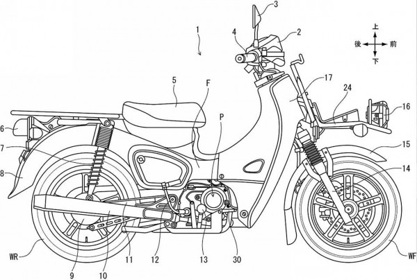 Bằng sáng chế hé lộ thiết kế mới của Honda Super Cub, độc đáo hệ thống phanh Bằng sáng chế hé lộ thiết kế mới của Honda Super Cub, độc đáo hệ thống phanh
