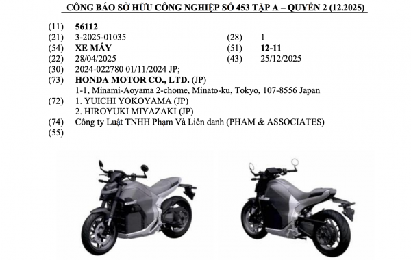 Mô tô điện Honda đăng ký bản quyền kiểu dáng, liệu có phân phối tại Việt Nam?