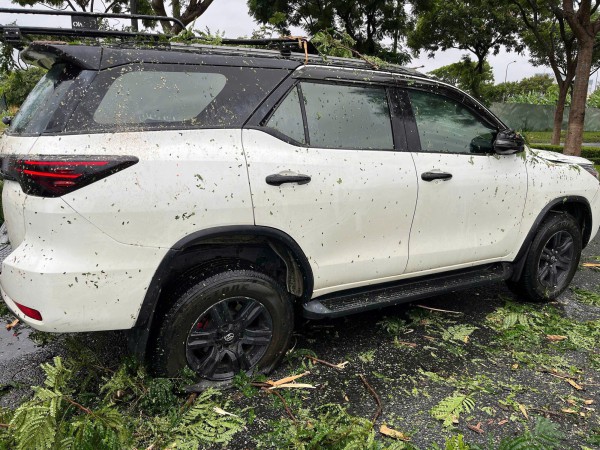 Người dân khu vực bị ảnh hưởng bão số 10, tìm mọi cách bảo vệ ô tô Người dân khu vực bị ảnh hưởng bão số 10, tìm mọi cách bảo vệ ô tô