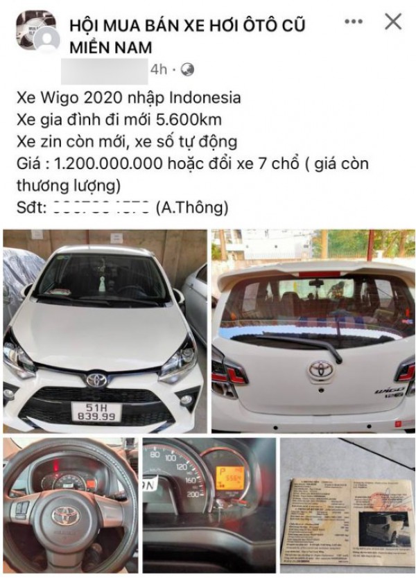 Toyota Wigo cũ rao giá tới 1,2 tỉ đồng tại Việt Nam
