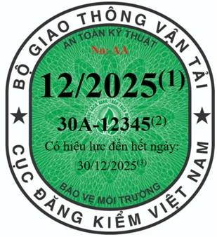 Từ 1.1.2025 tem kiểm định ô tô có 3 loại, xe năng lượng sạch dán tem xanh