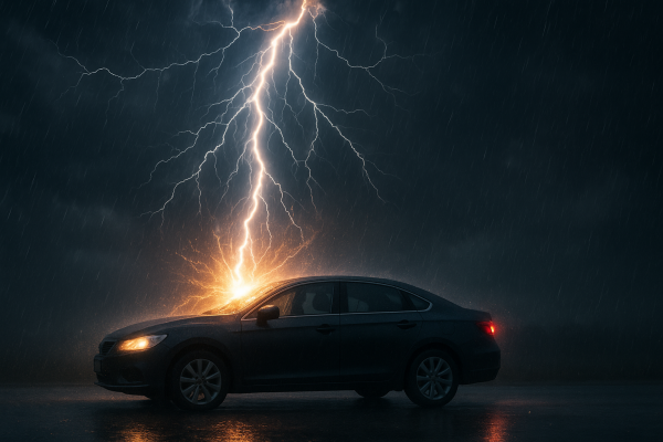 Ô tô bị sét đánh, làm thế nào để đảm bảo an toàn? Ô tô bị sét đánh, làm thế nào để đảm bảo an toàn?