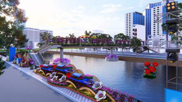 Chợ hoa xuân 'Trên bến dưới thuyền' ở phường Phú Định, TP.HCM bắt đầu từ 2.2