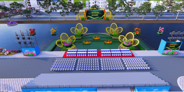 Chợ hoa xuân 'Trên bến dưới thuyền' ở phường Phú Định, TP.HCM bắt đầu từ 2.2