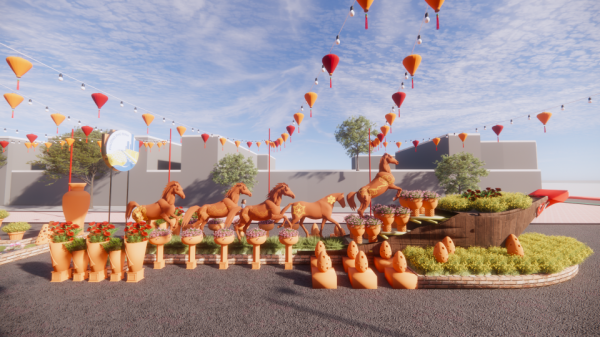 Chợ hoa xuân 'Trên bến dưới thuyền' ở phường Phú Định, TP.HCM bắt đầu từ 2.2