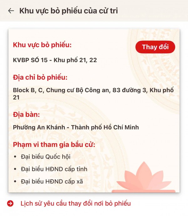 Công an TP.HCM hướng dẫn cử tri đăng ký thay đổi nơi bỏ phiếu trên VNeID