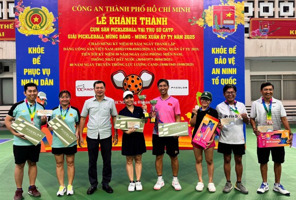 Công an TP.HCM tổ chức giải pickleball mừng Đảng, mừng Xuân Ất Tỵ