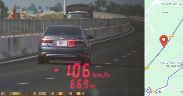 Hàng chục ô tô chạy quá tốc độ trên cao tốc Cần Thơ - Hậu Giang
