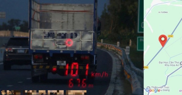 Hàng chục ô tô chạy quá tốc độ trên cao tốc Cần Thơ - Hậu Giang