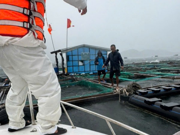 Khánh Hòa: Cưỡng chế người dân trên lồng bè vào bờ tránh bão Kalmaegi