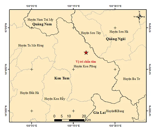 Kon Tum ghi nhận trận động đất lớn nhất từ trước đến nay