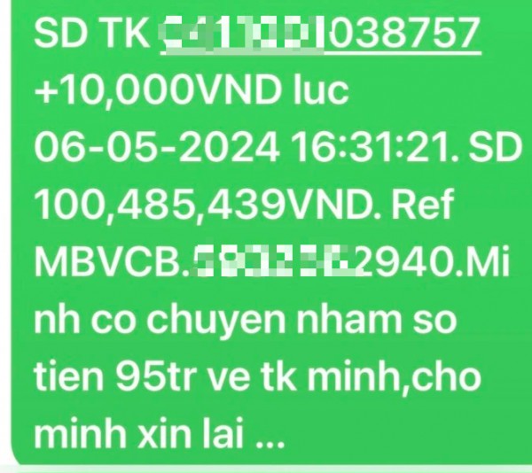 Làm gì khi người lạ chuyển nhầm tiền vào tài khoản ngân hàng?