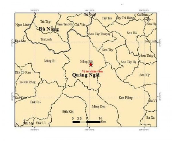 Quảng Ngãi xảy ra động đất mạnh 4,5 độ Richter Quảng Ngãi xảy ra động đất mạnh 4,5 độ Richter