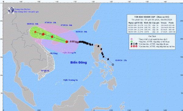 Tin tức thời tiết hôm nay 6.9.2024: Siêu bão số 3 đổ bộ miền Bắc khi nào?