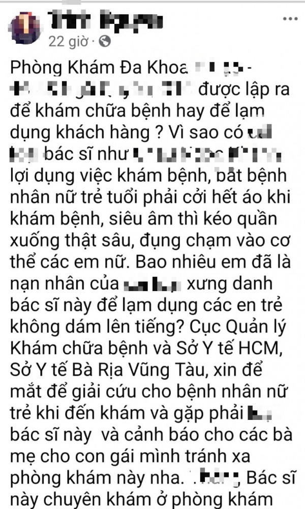 Xác minh bác sĩ bị tố 'lạm dụng' bệnh nhân nữ khi khám chữa bệnh