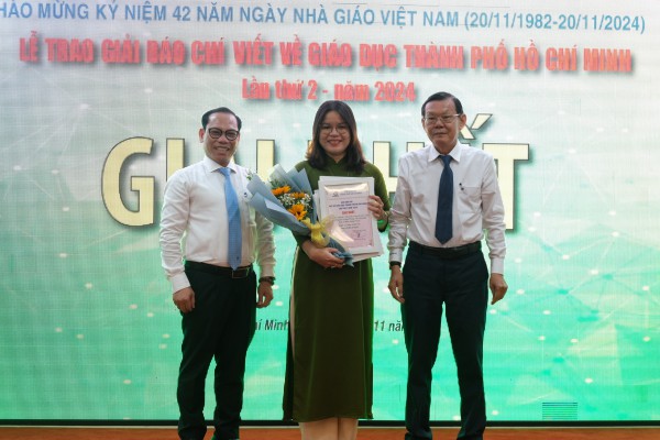 Báo Thanh Niên đạt giải thưởng báo chí viết về giáo dục TP.HCM