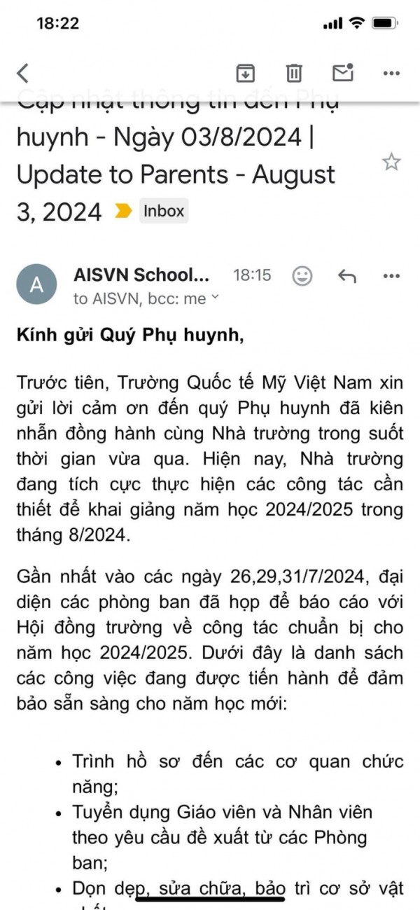 Bị đình chỉ, Trường quốc tế Mỹ AISVN thông báo hoạt động, Sở GD-ĐT TP.HCM nói gì?