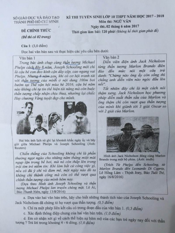 Có gì đặc biệt trong đề môn ngữ văn kỳ thi lớp 10 TP.HCM những năm qua?