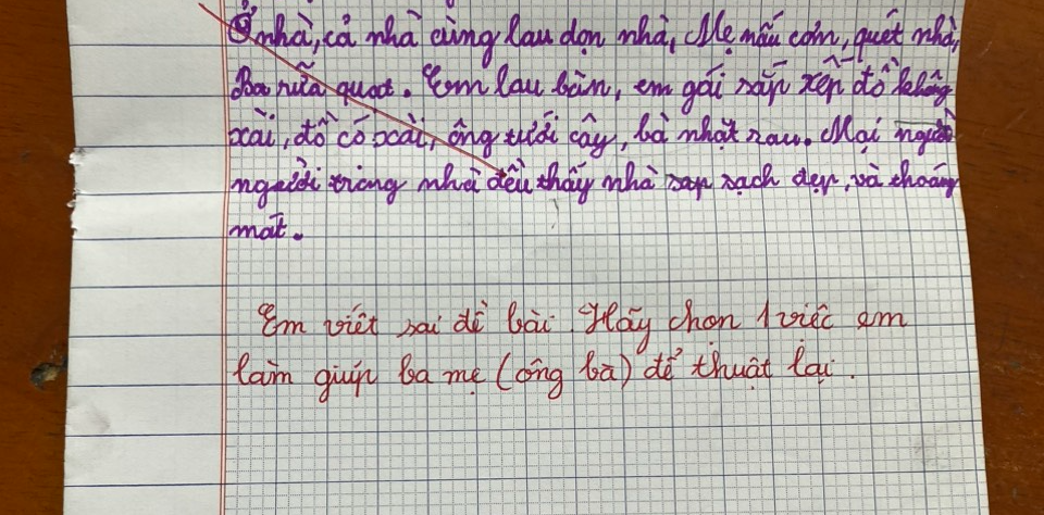 Cười ra nước mắt với nhiều bài tập làm văn của học sinh lớp 2