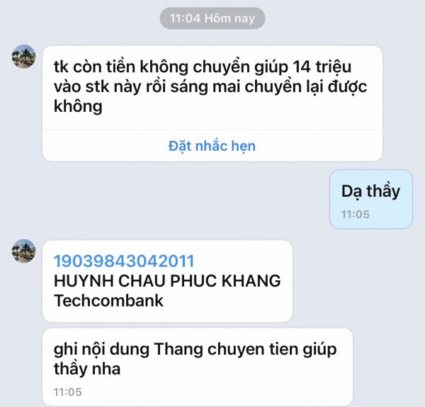 Giáo viên bị hack tài khoản Zalo, gửi tin nhắn mượn tiền: Trường học phát cảnh báo