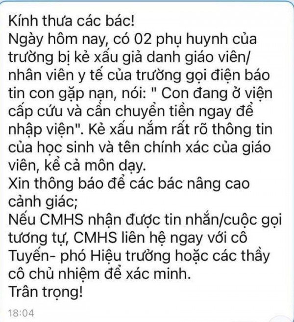 Hà Nội cảnh báo khẩn về chiêu lừa 