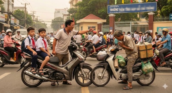 Hai chuyện mắt thấy tai nghe ở cổng trường