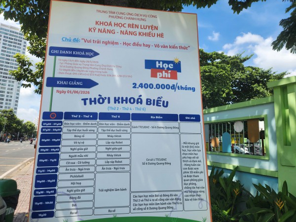 Học bán trú hè theo tuần ở TP.HCM Học bán trú hè theo tuần ở TP.HCM