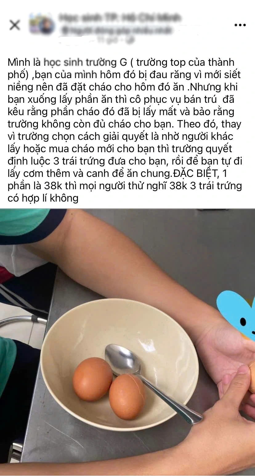 Học sinh TP.HCM phản ánh bữa ăn bán trú 'không xứng với giá tiền'