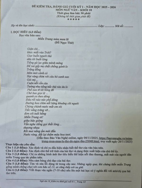 Hội chứng 'thối não' vào đề kiểm tra cuối kỳ môn văn