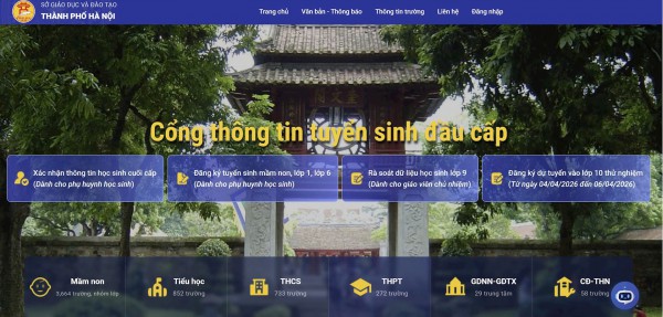 Hôm nay học sinh Hà Nội thử nghiệm đăng ký thi vào lớp 10