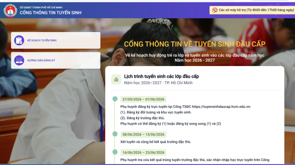 Hôm nay, phụ huynh TP.HCM bắt đầu đăng ký tuyển sinh lớp 1, 6