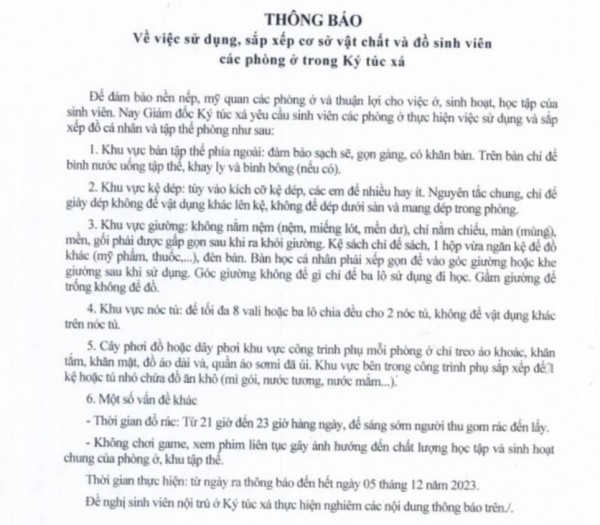 Ký túc xá cấm sinh viên nằm nệm do có… rệp