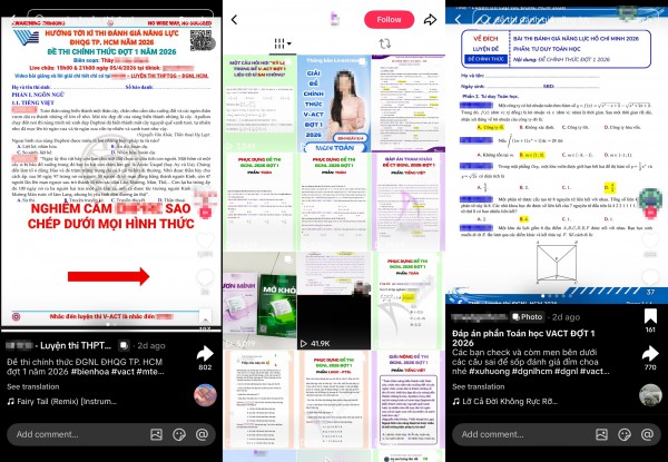 Lan truyền đề thi đánh giá năng lực tự biên 'giống hoàn toàn' đề chính thức