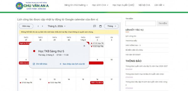 Nghỉ lễ, trường xếp thời khóa biểu học ngày 2.5, có phải là dạy bù?