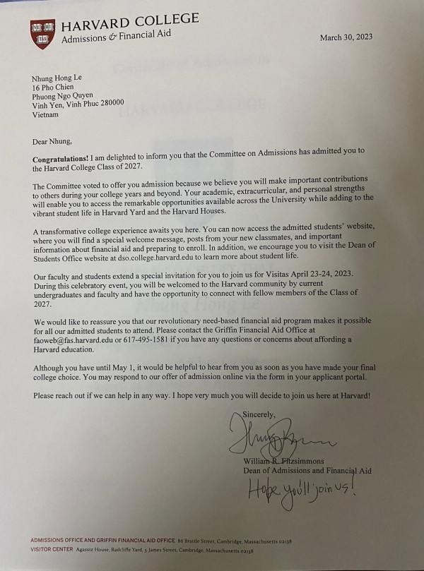 Nữ sinh Việt giành học bổng toàn phần ĐH Harvard nhờ thích đọc truyện ngôn tình