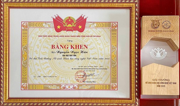 Nữ sinh ĐH Duy Tân đạt Giải Nữ sinh Khoa học Công nghệ Việt Nam 2025