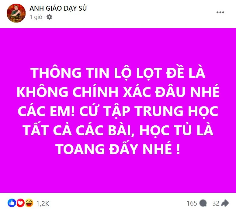 Nửa đêm, mạng xã hội đồn đoán vô căn cứ 'lộ đề' thi tốt nghiệp THPT 2024