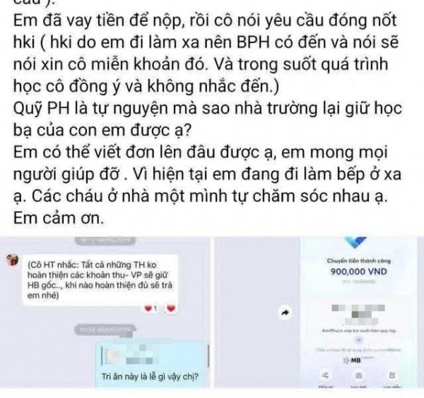 Phụ huynh tố 'không được rút học bạ cho con vì chưa đóng quỹ lớp'