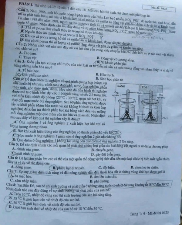Sinh viên Trường ĐH Y dược TP.HCM nói gì đề môn sinh tốt nghiệp THPT?