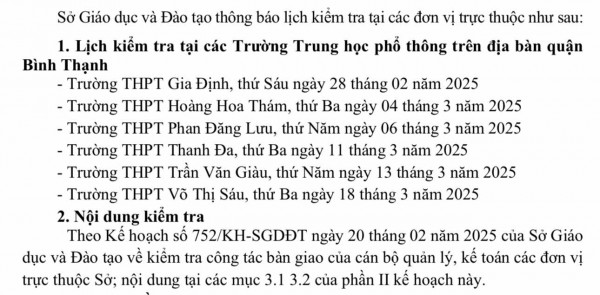 TP.HCM kiểm tra tài chính, nhân sự hàng loạt trường THPT